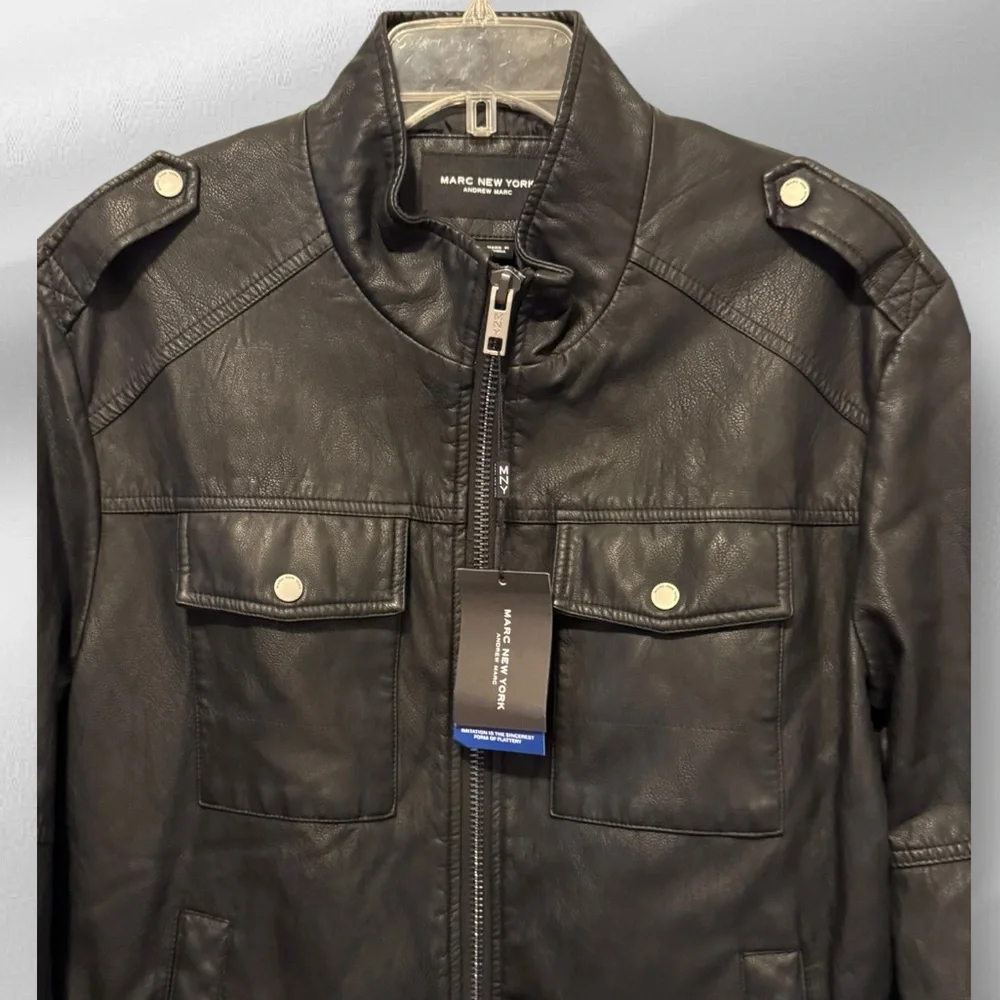 Marc New York Vegan‎ Leather Jacket nwt - Picture 2 of 6